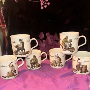 White German Ceramic Mugs Set with Classic Design